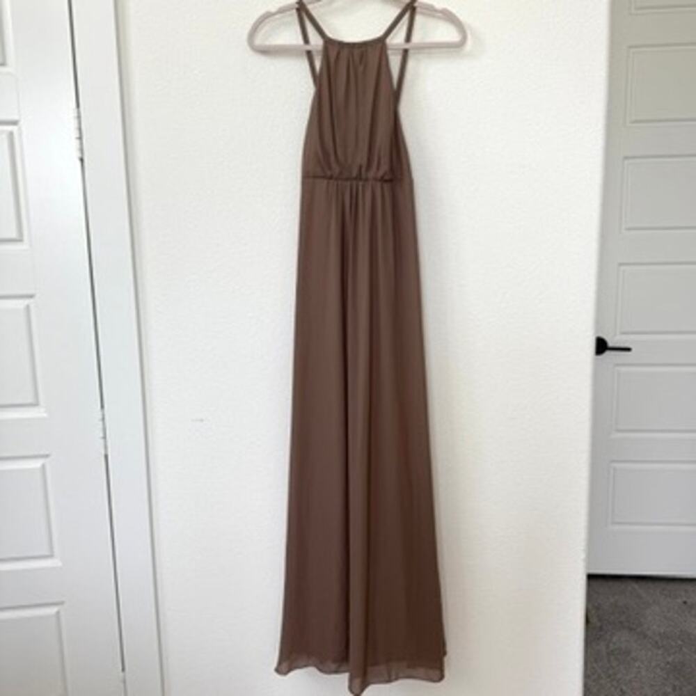 SHOW ME YOUR MUMU Kendall Gown Mocha Brown Halter Maxi Dress XS‎ Lined Boho